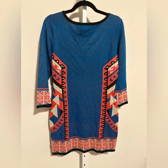 Flying Tomato Blue and Red Geometric Dress - Picture 3 of 4